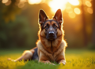 Les maladies courantes qui peuvent affecter l’espérance de vie du Berger Allemand Chien berger allemand assis sur la pelouse lors du golden hour
