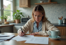 Femme préoccupée remplissant un formulaire de plainte pour la protection animale