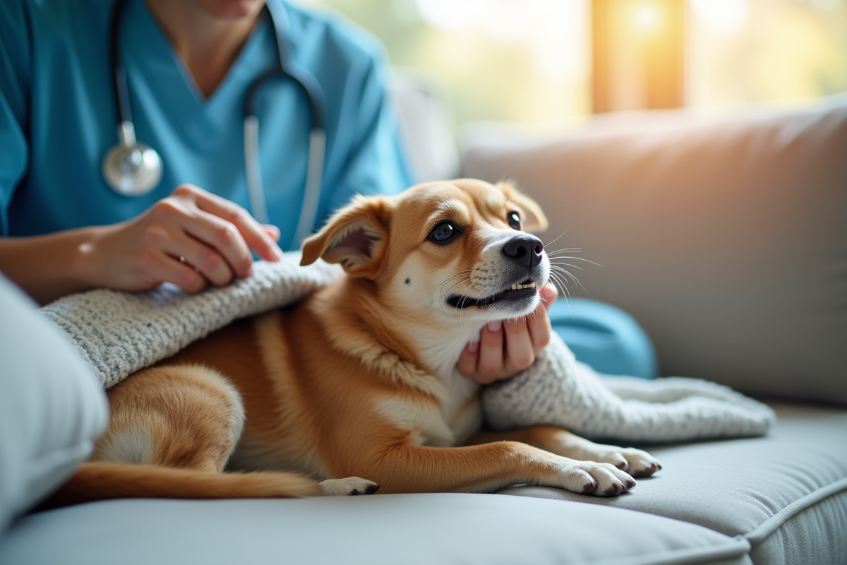 chien immobilisation