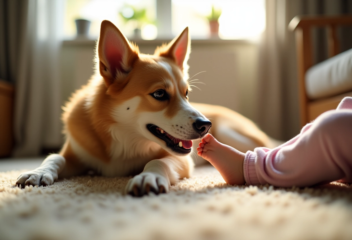 léchage chien