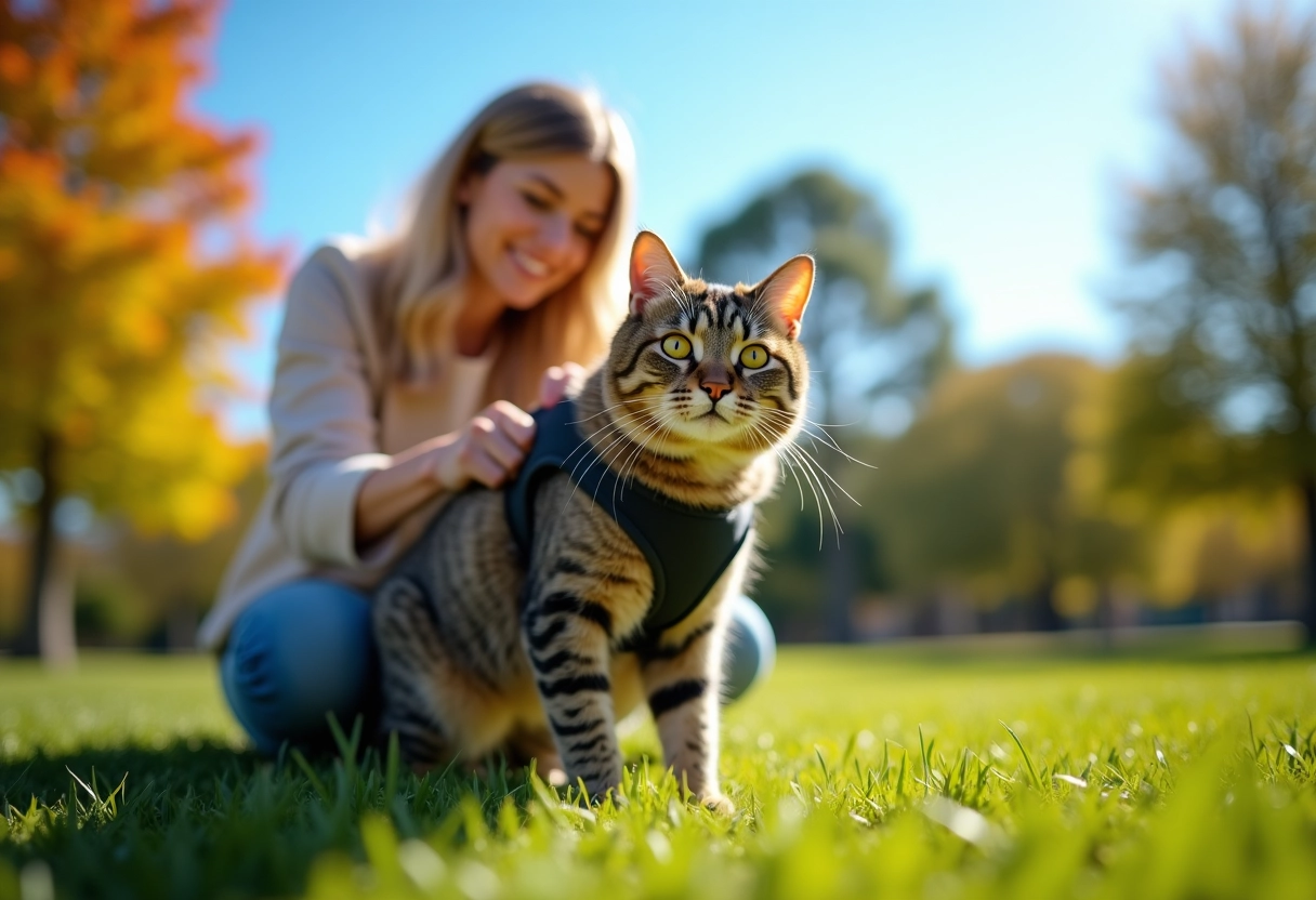 chat  harnais