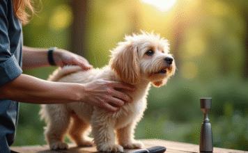 Comment tondre un chien récalcitrant : conseils pratiques et astuces efficaces Personne douceur toilettage chien anxieux en extérieur